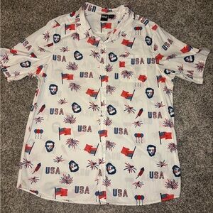 MAD Engine USA Flag Print Casual Shirt